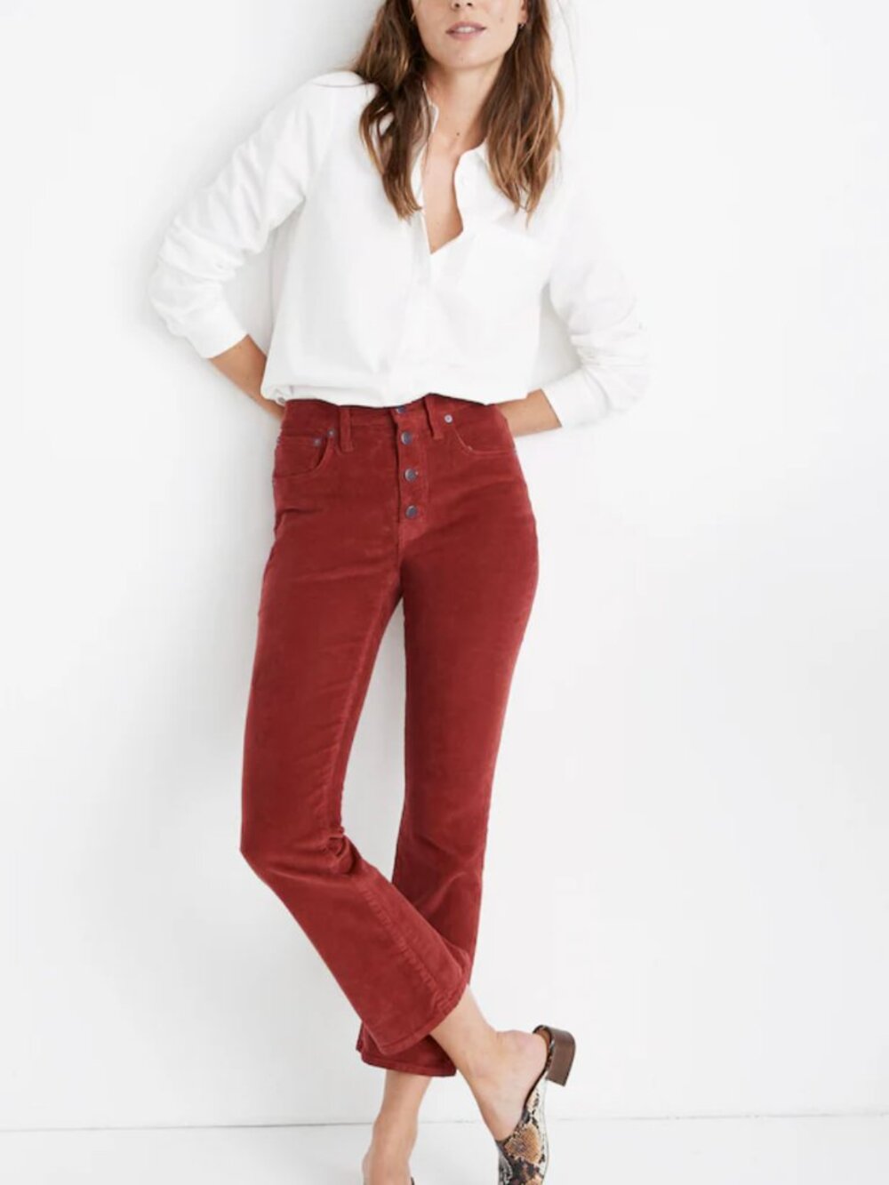 Madewell Cali Demi-Boot Corduroy Jeans in Rust - 29P
